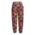 Polka Dot Lily Pattern Print Fleece Lined Knit Pants