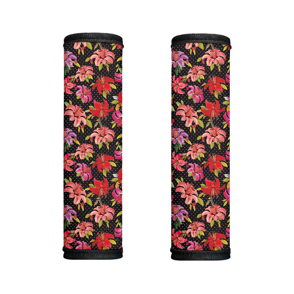 Polka Dot Lily Pattern Print Handle Covers
