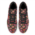 Polka Dot Lily Pattern Print High Top Leather Sneakers