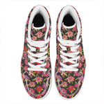 Polka Dot Lily Pattern Print High Top Leather Sneakers