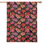 Polka Dot Lily Pattern Print House Flag