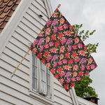 Polka Dot Lily Pattern Print House Flag