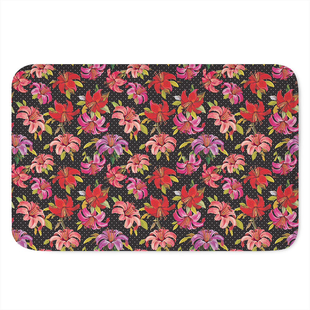 Polka Dot Lily Pattern Print Indoor Door Mat