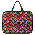 Polka Dot Lily Pattern Print Laptop Sleeve With Handle