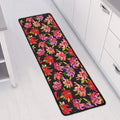 Polka Dot Lily Pattern Print Long Kitchen Mat