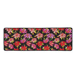 Polka Dot Lily Pattern Print Long Kitchen Mat