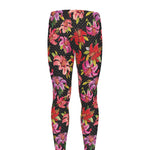 Polka Dot Lily Pattern Print Men's leggings