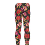 Polka Dot Lily Pattern Print Men's leggings