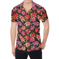 Polka Dot Lily Pattern Print Men's Shirt