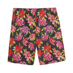 Polka Dot Lily Pattern Print Men's Sports Shorts