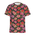 Polka Dot Lily Pattern Print Men's Athletic T-Shirt