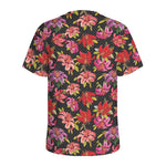 Polka Dot Lily Pattern Print Men's Sports T-Shirt