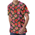 Polka Dot Lily Pattern Print Men's Velvet T-Shirt