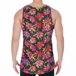 Polka Dot Lily Pattern Print Men's Velvet Tank Top