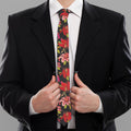 Polka Dot Lily Pattern Print Necktie