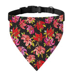 Polka Dot Lily Pattern Print Over The Collar Dog Bandana