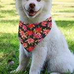 Polka Dot Lily Pattern Print Over The Collar Dog Bandana
