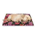 Polka Dot Lily Pattern Print Pet Cooling Mat Cover
