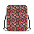 Polka Dot Lily Pattern Print Rectangular Crossbody Bag