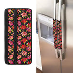 Polka Dot Lily Pattern Print Refrigerator Handle Covers