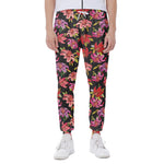 Polka Dot Lily Pattern Print Scuba Joggers
