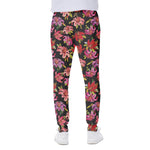 Polka Dot Lily Pattern Print Scuba Joggers