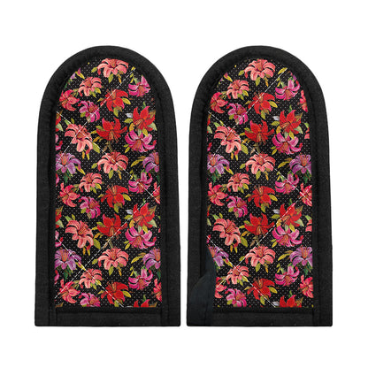 Polka Dot Lily Pattern Print Skillet Handle Cover