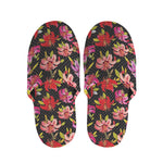 Polka Dot Lily Pattern Print Slippers