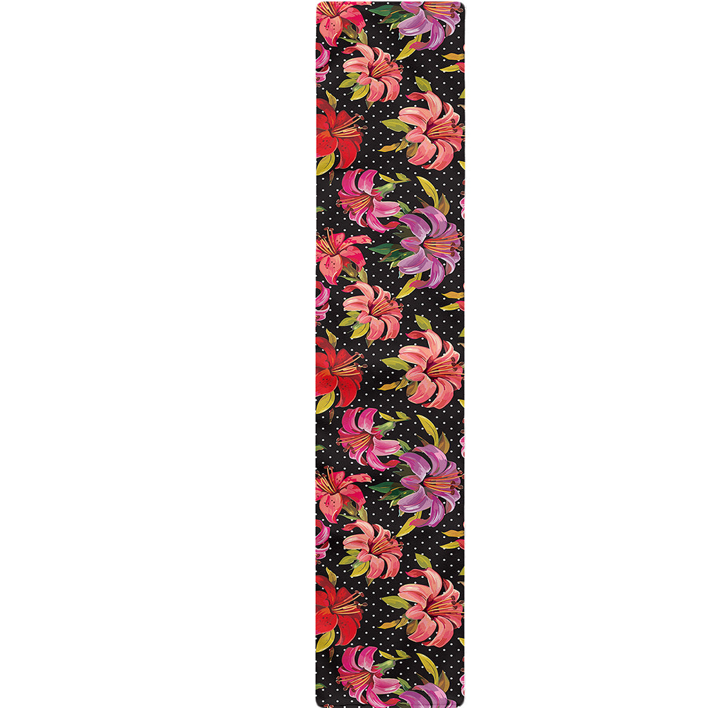 Polka Dot Lily Pattern Print Table Runner