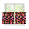 Polka Dot Lily Pattern Print Tier Curtains