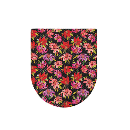 Polka Dot Lily Pattern Print Toilet Lid Cover