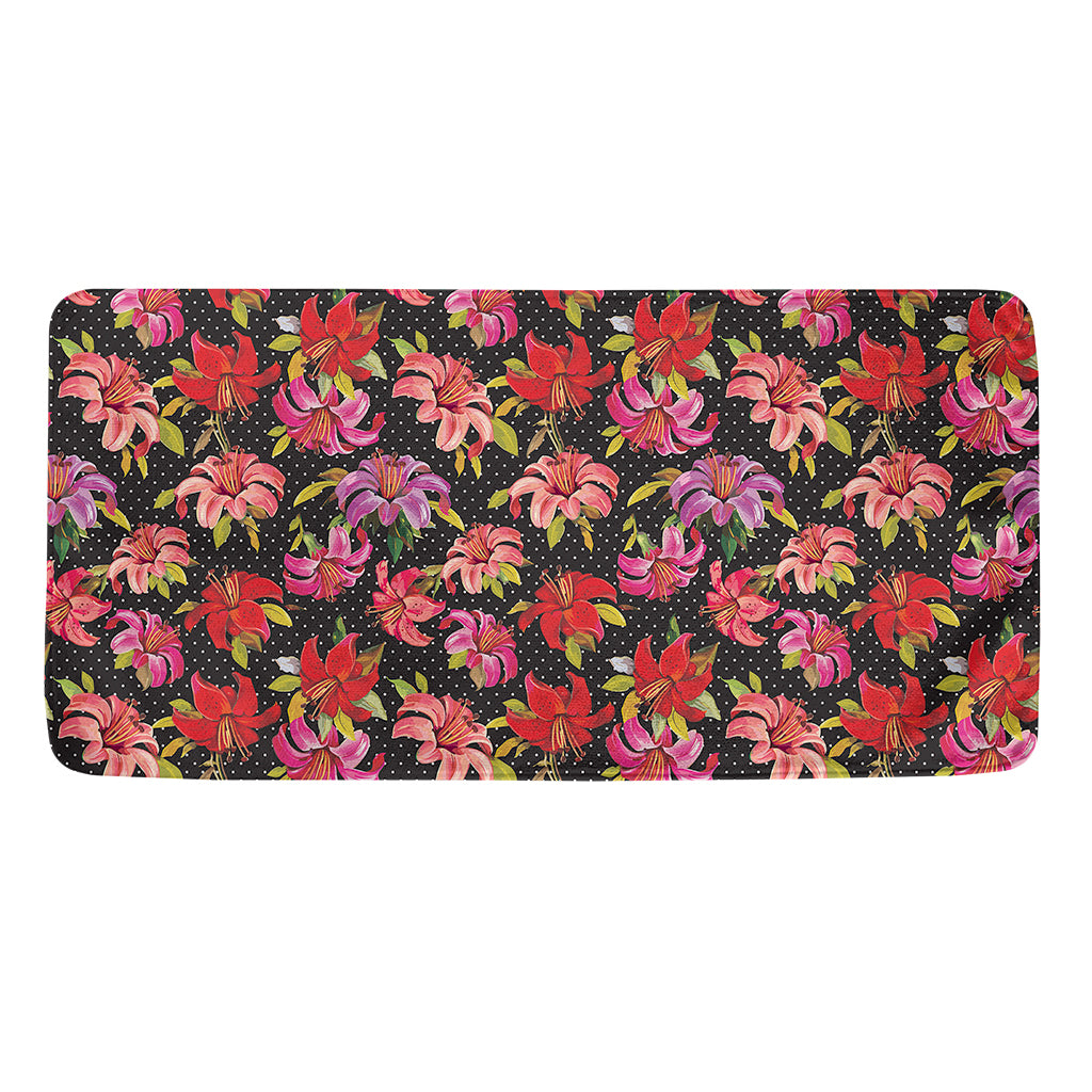 Polka Dot Lily Pattern Print Towel