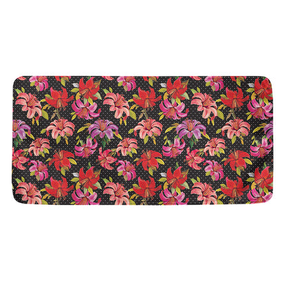 Polka Dot Lily Pattern Print Towel