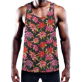 Polka Dot Lily Pattern Print Men's Workout Tank Top