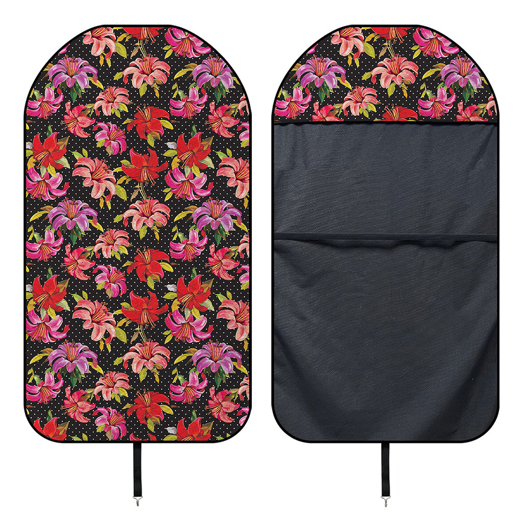 Polka Dot Lily Pattern Print Waterproof Car Seat Cover