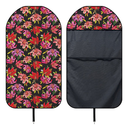 Polka Dot Lily Pattern Print Waterproof Car Seat Cover