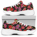 Polka Dot Lily Pattern Print White Chunky Shoes