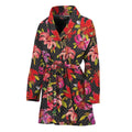 Polka Dot Lily Pattern Print Women's Bathrobe