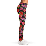 Polka Dot Lily Pattern Print Women's Leggings