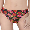 Polka Dot Lily Pattern Print Women's Thong