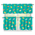 Polka Dot Macaron Pattern Print 3 Piece Kitchen Curtains