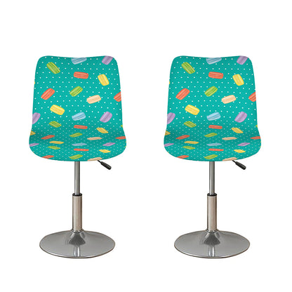 Polka Dot Macaron Pattern Print Bar Stool Covers