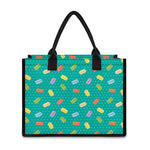 Polka Dot Macaron Pattern Print Canvas Tote Bag