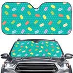 Polka Dot Macaron Pattern Print Car Windshield Sun Shade