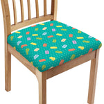 Polka Dot Macaron Pattern Print Chair Cushion Cover