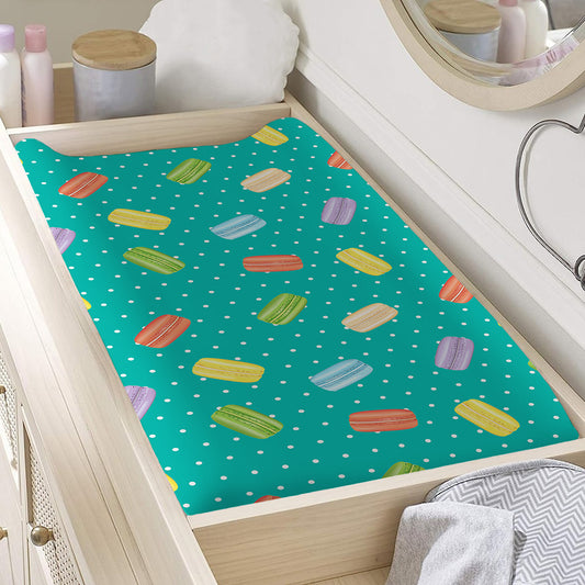 Polka Dot Macaron Pattern Print Changing Pad Cover