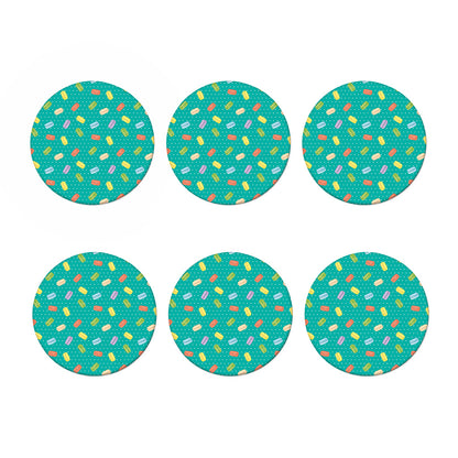 Polka Dot Macaron Pattern Print Coaster Set