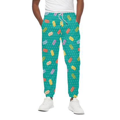 Polka Dot Macaron Pattern Print Cotton Pants