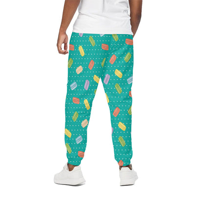 Polka Dot Macaron Pattern Print Cotton Pants