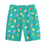Polka Dot Macaron Pattern Print Cotton Shorts
